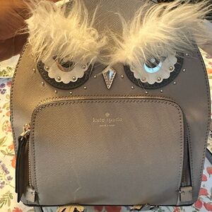 Kate Spade Gray Whimsical Owl Backpack